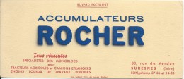 Buvard/Automobile/Accumulateurs Rocher/SURESNES/Seine/Schmitt/Belfort/Vers 1950        BUV214 - Automobile
