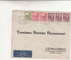 Colonie Francesi, Tunisia To Italia. Tessiture Seriche Bernasconi 1939 - Brieven En Documenten