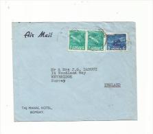 INDE INDIA : Divers Sur Lettre Du "Taj Mahal Hotel " Pour L'Angleterre  CaD De Bombay Du 29 05 1957 - Covers & Documents