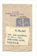 INDE INDIA : Paire Du No 7 Sur Bande De Journal Pour La France CaD De Calcutta R.M.S. Du 18 07 1955 - Covers & Documents