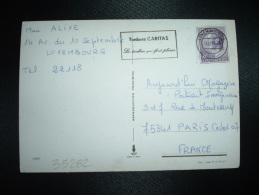 CP JEUNE FILLE POUR LA FRANCE TP 6F OBL.MEC.1-12-76 LUXEMBOURG 1 + TIMBRES CARITAS LES TIMBRES QUI FONT PLAISIR - Briefe U. Dokumente