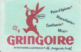 Buvard/Pain D´épice/GRINGOIRE/ Couleur Vert/Pithiviers-en-Gatinais/Vers 1950  BUV230 - Pain D'épices