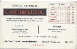 Buvard/Produits Pharmaceutiques / Arthricétol/Laboratoires Montémon/FUMAY/ Ardennes/1953  BUV238 - Produits Pharmaceutiques