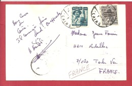 Y&T N° 317+337   LE CAIRE  Vers  FRANCE 1954   2 SCANS - Lettres & Documents