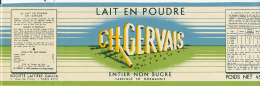 19P/   ETIQUETTE  DE BOITES LAIT EN POUDRE   CH. GERVAIS ENTIER NON SUCRE FAB. EN NORMANDIE - Boxes