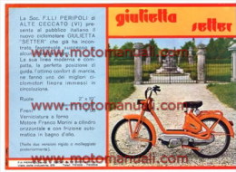 PERIPOLI GIULIETTA SETTER 50 Depliant Originale Moto Genuine Motorcycle Brochure Prospekt - Motorräder