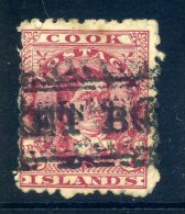 Cook Islands 1902 Queen Makea Takau & White Tern - 1d Rose-red - Thick Paper No Wmk. P.11 - Used (SG 26) - Cook