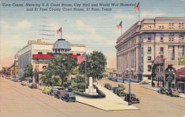 Civic Center Showing U S Court House City House City Hall And World War Memorial And El Paso Texas - El Paso