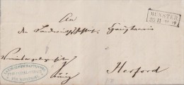 Preussen Brief Munster 20.11. Gel. Nach Herford - Cartas & Documentos