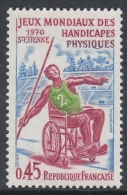 France 1970 World Championships Of Disabled, Saint-Etienne: Javeling Thrower, Wheelchair. Mi 1719 MNH - Sport Voor Mindervaliden
