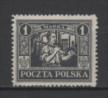 (4070) POLAND (UPPER SILESIA), 1922 (Miner, 1M., Black). Mi # 7. Mint Hinged* Stamp - Schlesien