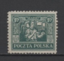 (4122) POLAND (UPPER SILESIA), 1922 (Miner, 1.25M., Dark Green). Mi # 8. MLH* Stamp - Silesia