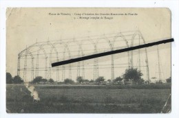 CPA  Abîmée - Plaine De Thieuloy - Camp D´aviation Des Grandes Manœuvres De Picardie - Montage Complet Du Hangar - Picardie