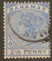 BAHAMAS 1884 2 1/2d Blue QV SG 51 U #NM162 - Other & Unclassified