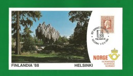 Norwegen  1988 ,  Finlandia '88 Helsinki - Maximum Card  (19 X 10,5 Cm - Porto 1,50€ ) - 1.-12.6.1988 - Maximumkarten (MC)