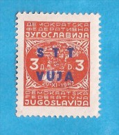 TRIESTE B ITALIA JUGOSLAVIJA UHRMARKE 476 Zb Pap-DUENN NICHT IM KATALOG MIT UEBERDRUCK RRR - Neufs