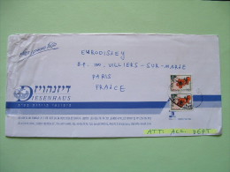 Israel 1995 Cover To France - Flowers - Brieven En Documenten