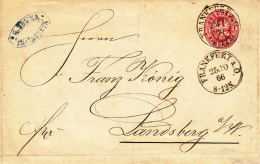 Entier, Van Frankfurt Naar Landsberg, 1866 (7033) - Entiers Postaux