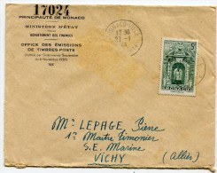 MONACO VILLE Env. Du 27/01/1944 Avec Timbre N°269 - Briefe U. Dokumente