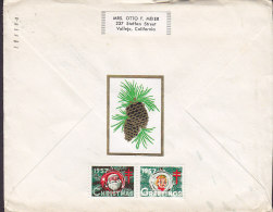 United States VIA AIR MAIL Label VALLEJO Calif. 1957 Cover Lettre Denmark Christmas Greetings Tuberculosis Seals (2 Scan - 2c. 1941-1960 Lettres