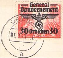MiNr.30 Ortsstempel Debice Auf Briefstück  Deutsches Reich Generalgouvernement - Gouvernement Général