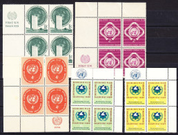 NATIONS  UNIES (New York) 1951-63 YT N° 2, 3, 60, 110 Et 111 ** SERIE BLOC DE 4 - Neufs