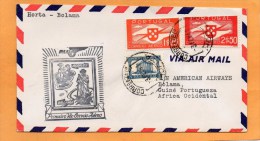 Horta To Bolama 1941 Portugal Air Mail Cover - Cartas & Documentos