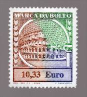 F01365 - MARCA DA BOLLO NUOVA ITALIA EURO € 10,33 - Al Retro Timbro Tabaccheria ERINNOFILIA - Storia Postale - Fiscali