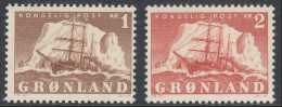 Greenland 1950 Definitives Arctic Ship Gustav Holm. Mi 35-36 MNH/MVLH - Neufs