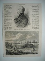 GRAVURE 1864. CHEMIN DE FER DE CEINTURE DE PARIS, RIVE GAUCHE, BILLANCOURT. M. LE COMTE DE FLAHAULT DE LA BILLARDERIE... - Estampes & Gravures