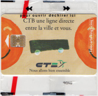 Télécarte  C T B, Compagnie  Transports  Urbains  Besançon , 2 5 U , Hn 102 Neuve N S B, Côte 110  €, 12 / 98, 700  Ex - 25 Unités  