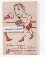 PUBLICITE CAISSE D'EPARGNE  DE NANTES - SCENE DE BOXE AVEC LE VISAGE QUI SE DEFORME - Boksen