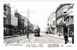 RB 1050 - Reproduction Postcard High St Tram & Dolphin Hotel C.1900 Southampton Hampshire - Southampton