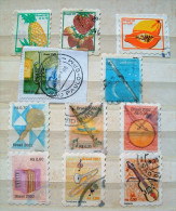 Brazil 1997 - 2002 - Fruits - Music Instruments - Moon - Used Stamps