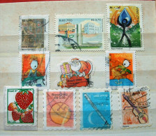 Brazil 2001 - 2005 - Water - Congress - Jobs - Fruits - Santa (nice Shape) - Music Instruments - Moon - Used Stamps