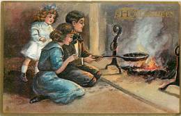 201585-Halloween, Tuck No 183-1, Children Cooking With Frying Pan Over Fire - Halloween