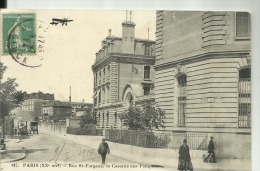 D75 - PARIS - Rue ST - Fargeau, La Caserne Des Pompiers -  ( Aeroplane) - Arrondissement: 20