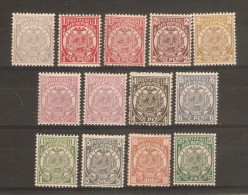 TRANSVAAL 1885 - 1893 Set SG 175/187 LIGHTLY MOUNTED MINT - Transvaal (1870-1909)