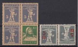 ZWITSERLAND - Michel - Nr K14+163x/64x - MNH**/MH* - Tête-bêche