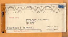 South Africa 1942 Cover Mailed To USA - Cartas