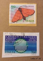 Lotto Francobolli Repubblica Italiana - Farfalla Butterfly Lavoro Italiano Industria Marzotto Tessile Tela Cucito Vestit - Sammlungen