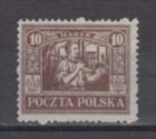 (4127) POLAND (UPPER SILESIA), 1922 (Miner, 10M., Lilac Brown). Mi # 14. MLH* Stamp - Silezië