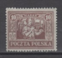 (4128) POLAND (UPPER SILESIA), 1922 (Miner, 10M., Lilac Brown). Mi # 14. Mint Hinged* Stamp - Silezië