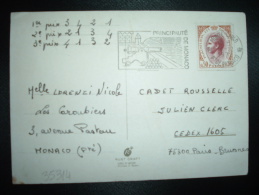 CP TALLERDA PETITE FILLE POUR LA FRANCE TP RAINIER III 0,50 OBL.MEC.14-12-1972 MONTE-CARLO - Cartas & Documentos