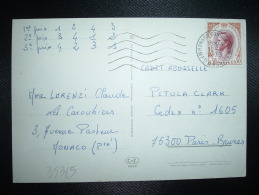 CP ORCHESTRE POUR LA FRANCE TP RAINIER III 0,50 OBL.MEC.12-1-1973 MONACO CONDAMINE - Cartas & Documentos