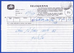 TELEGRAMA CTT -- CACHET - C.T.T. . S. MARTINHO DO PORTO - 21.SET.72 - Lettres & Documents