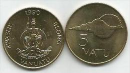 Vanuatu 5  Vatu 1990. UNC - Vanuatu