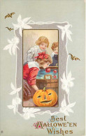 240331-Halloween, Stecher No 345 B, Children Watching A Girl Bobbing For Apples, Jack O Lantern - Halloween
