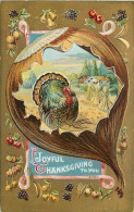 256009-Thanksgiving, Unknown No 5707, Turkey In Field Inside Onion Frame - Giorno Del Ringraziamento