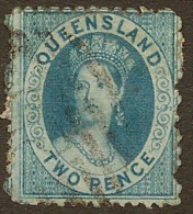 QUEENSLAND 1868 2d Deep Blue QV SG 87 U #NT154 - Gebruikt